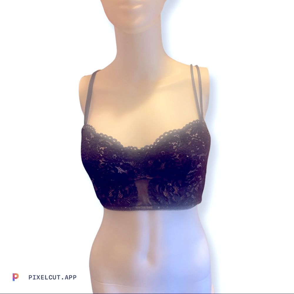 Black sexy lace corset Y2K Madonna Bra top